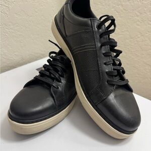 Franco Fortini Black Leather Sneakers